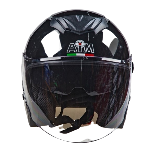 Шлем мото открытый AiM (Аим) JK526 Black Glossy XS | Мототека